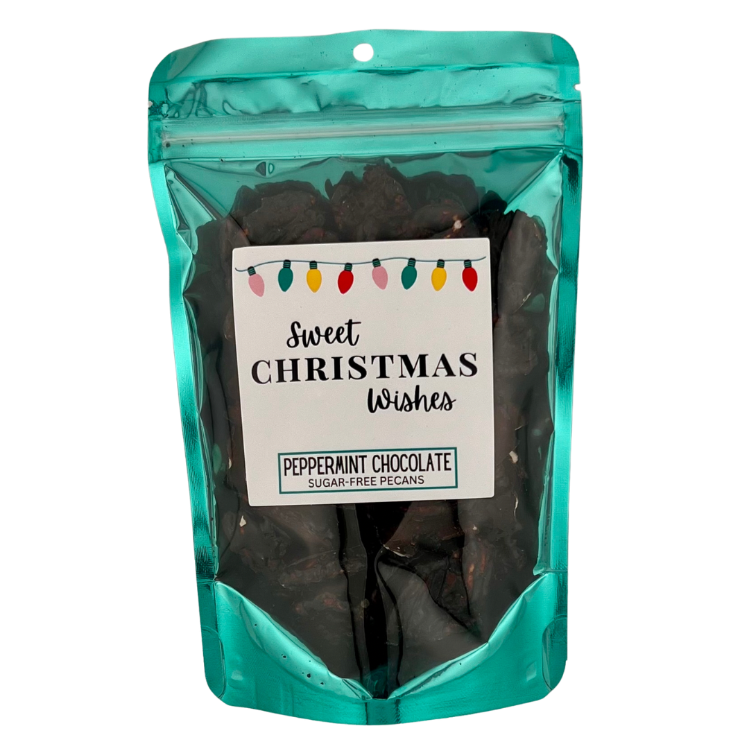 Sugar-FREE Peppermint Chocolate Pecans