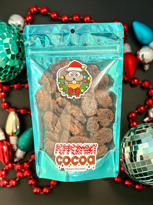 Peppermint Cocoa Candied Pecans